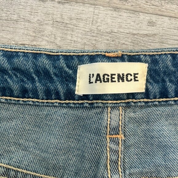 L'agence Wide Leg High Rise Medium Wash Scottie Jeans Women's I17 - Picture 2 of 6